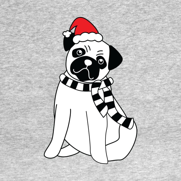 Christmas Pug by hippyhappy